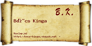 Bács Kinga névjegykártya