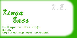 kinga bacs business card